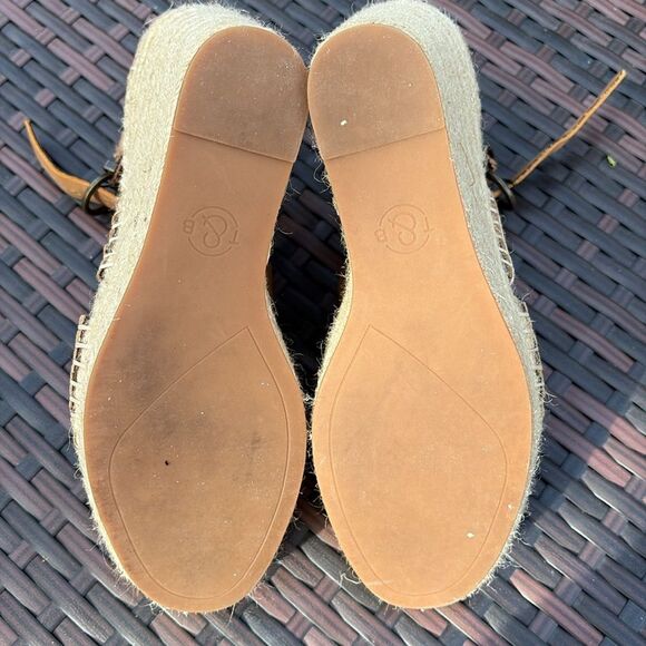 Treasure and Bond Leather Sannibel Platform Wedge Sandal Camel Tan 7.5 - Picture 7 of 9